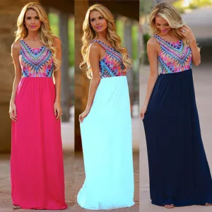 2016 Women Print Summer Dress Plus Size Vintage Autumn Long Maxi Dresses Bohemian Floor Length Dress Vestidos De Fiesta