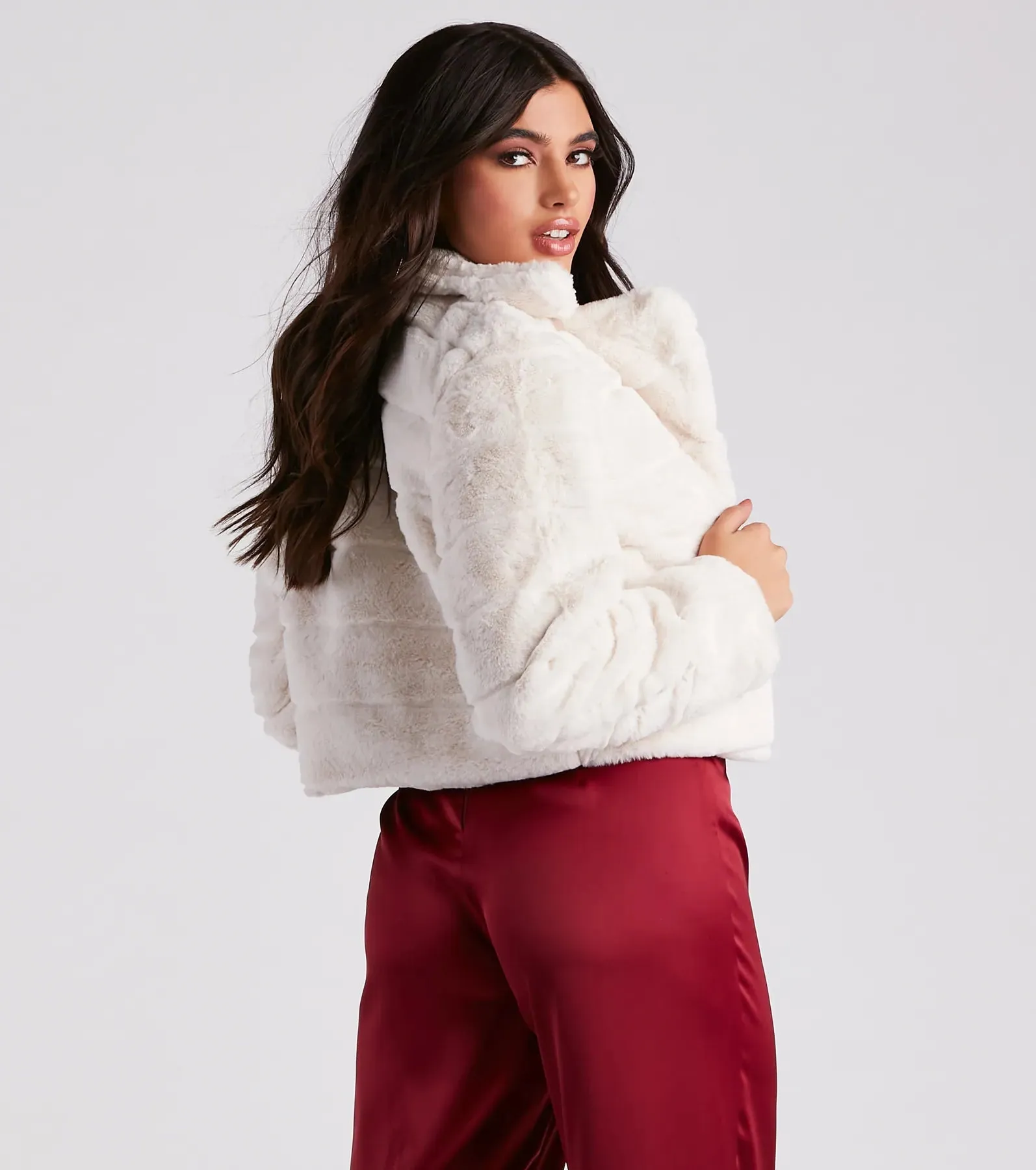 A Fabulous Vibe Faux Fur Crop Jacket