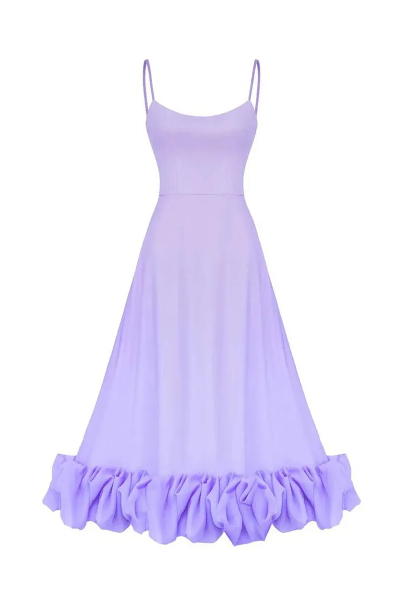 A-line Satin Long Prom Dresses with Ruffles