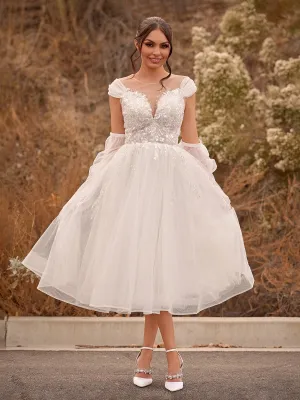 A-line Sweetheart Long Sleeves Elegant Tulle Wedding Dresses with Appliques Lace