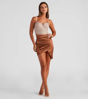 A Night In Satin Wrap Mini Skirt