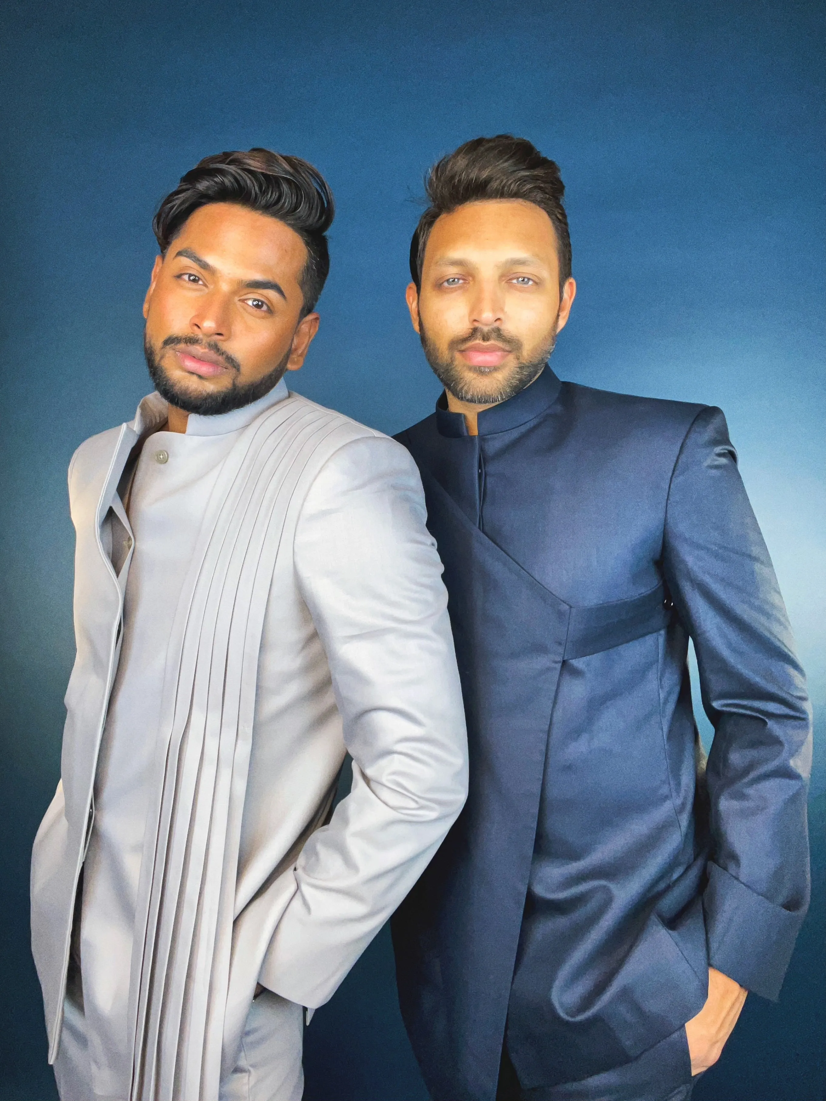 Aditya - Regnant - Grey Indo Western Pleated Jacket Set