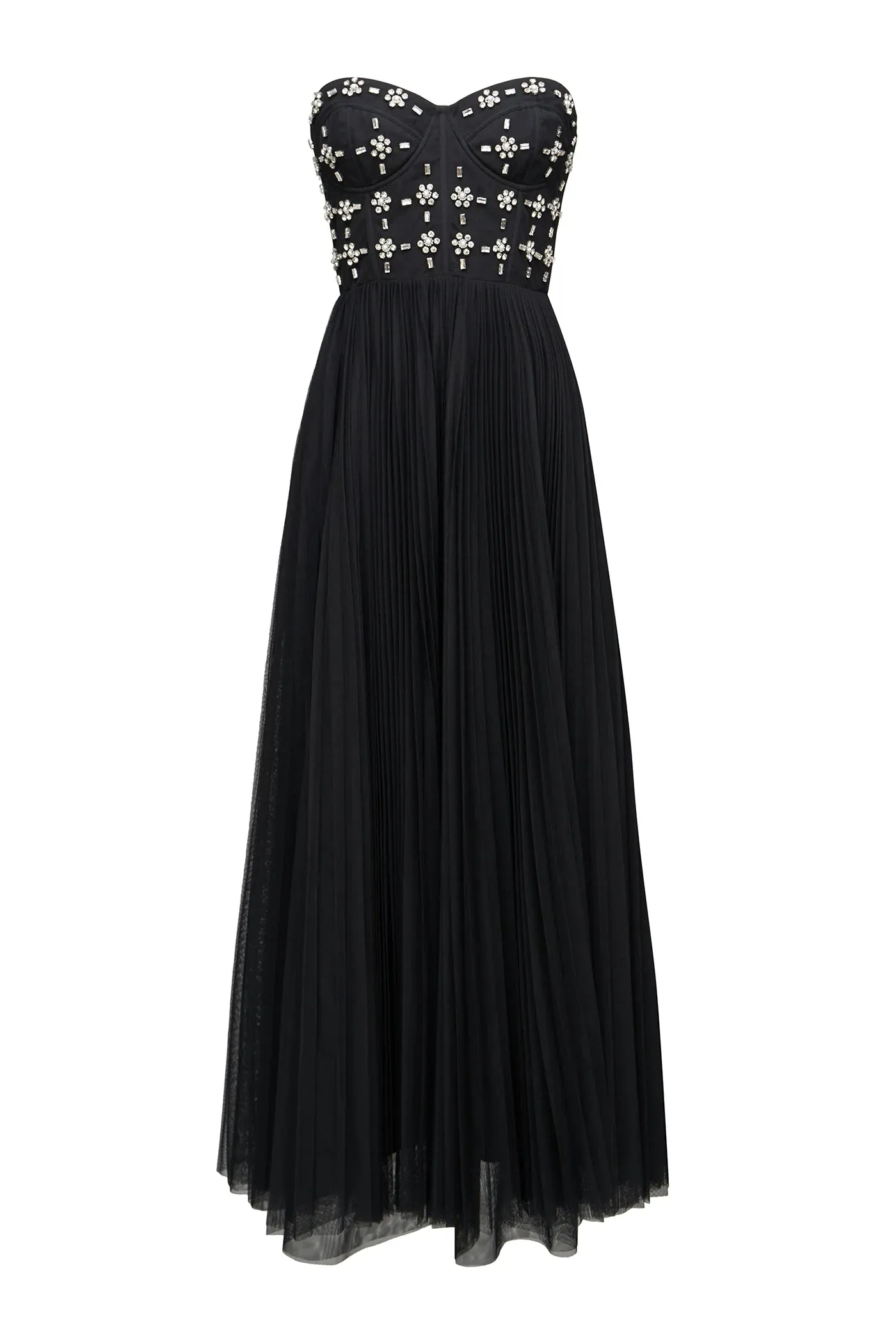 Alesia Strapless Midi Dress - Black