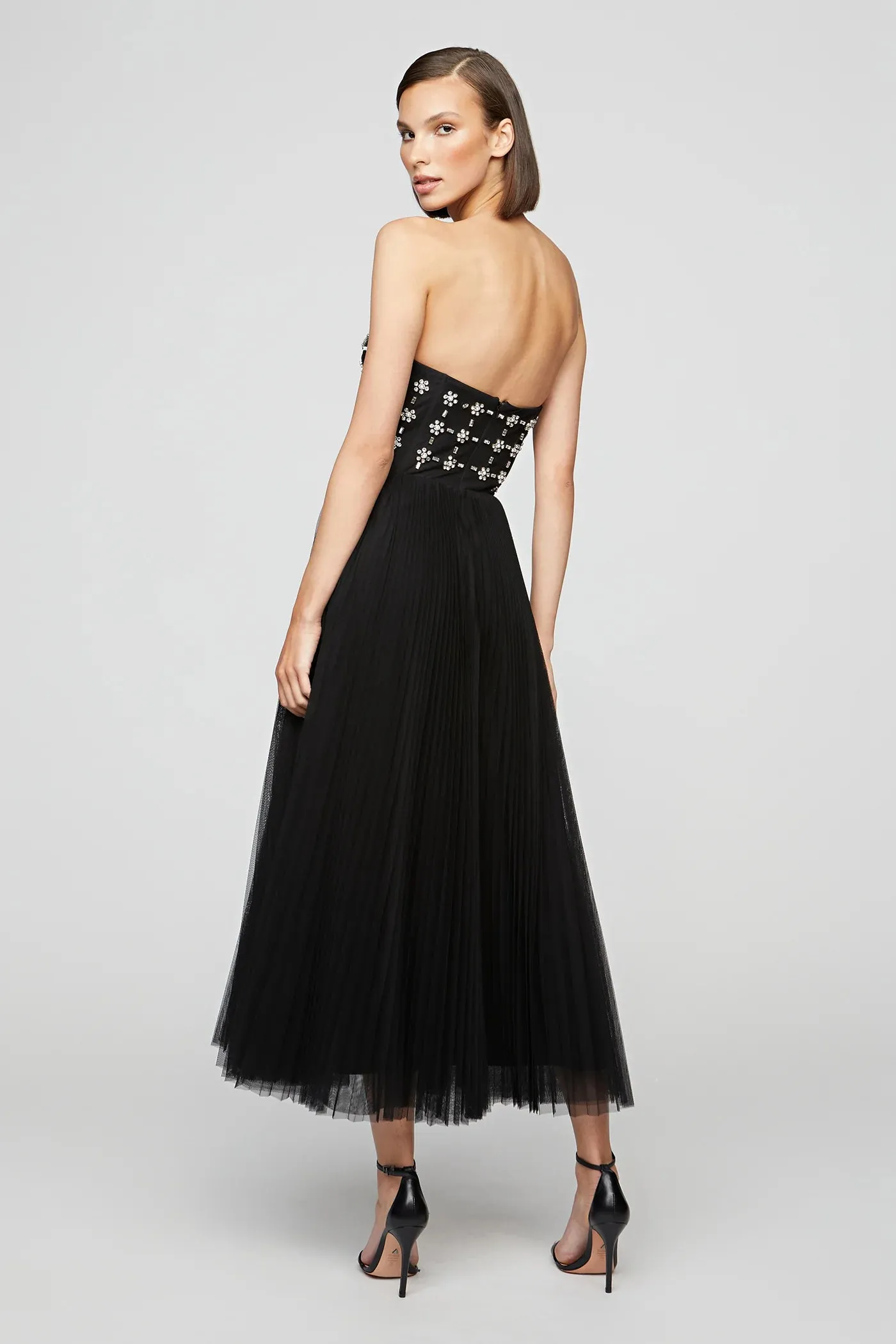 Alesia Strapless Midi Dress - Black