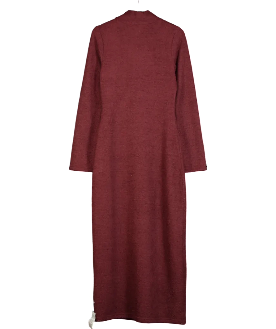 ASOS Red Supersoft Boucle Roll Neck Maxi Dress UK 10