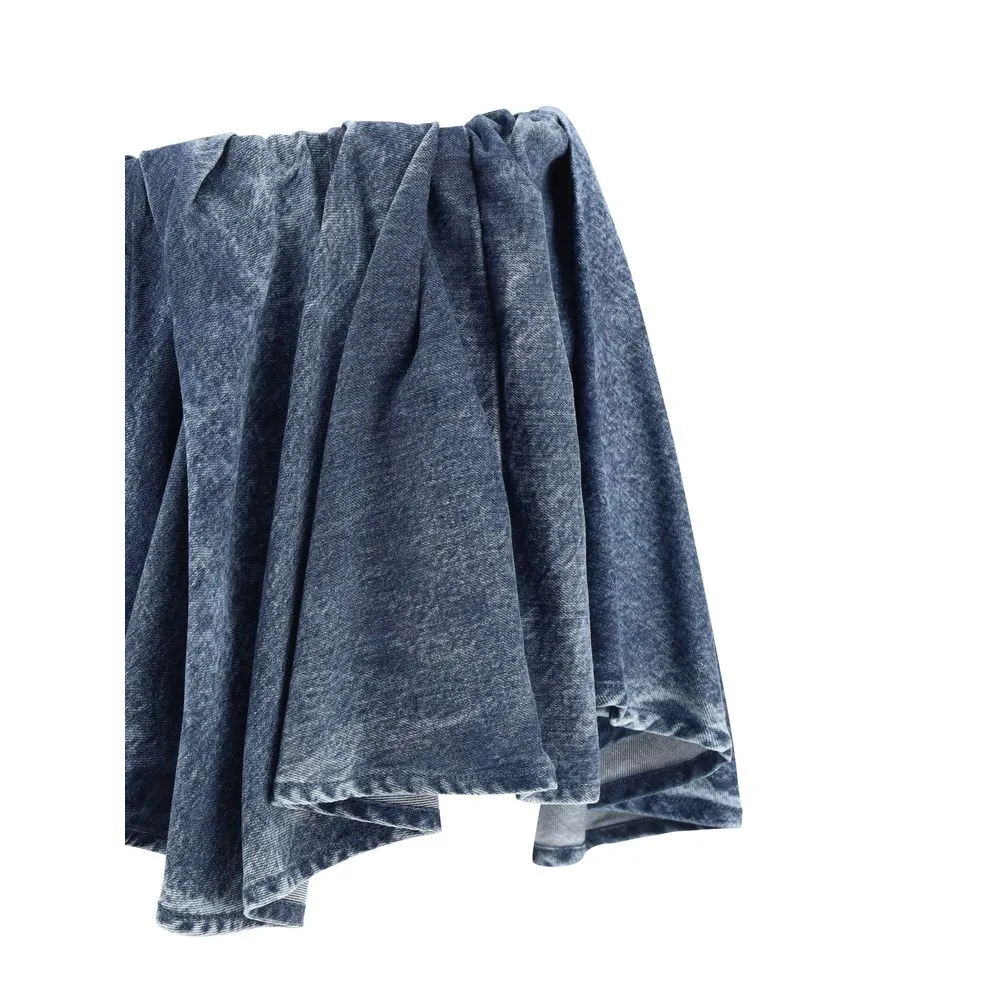 Asymmetrical denim patterned Skirt