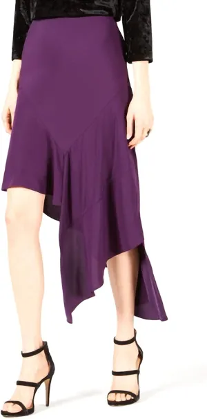 Bar III Asymmetrical Midi Skirt,Purple Dynasty 14