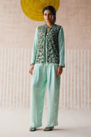 Bindu blue light pleated pants