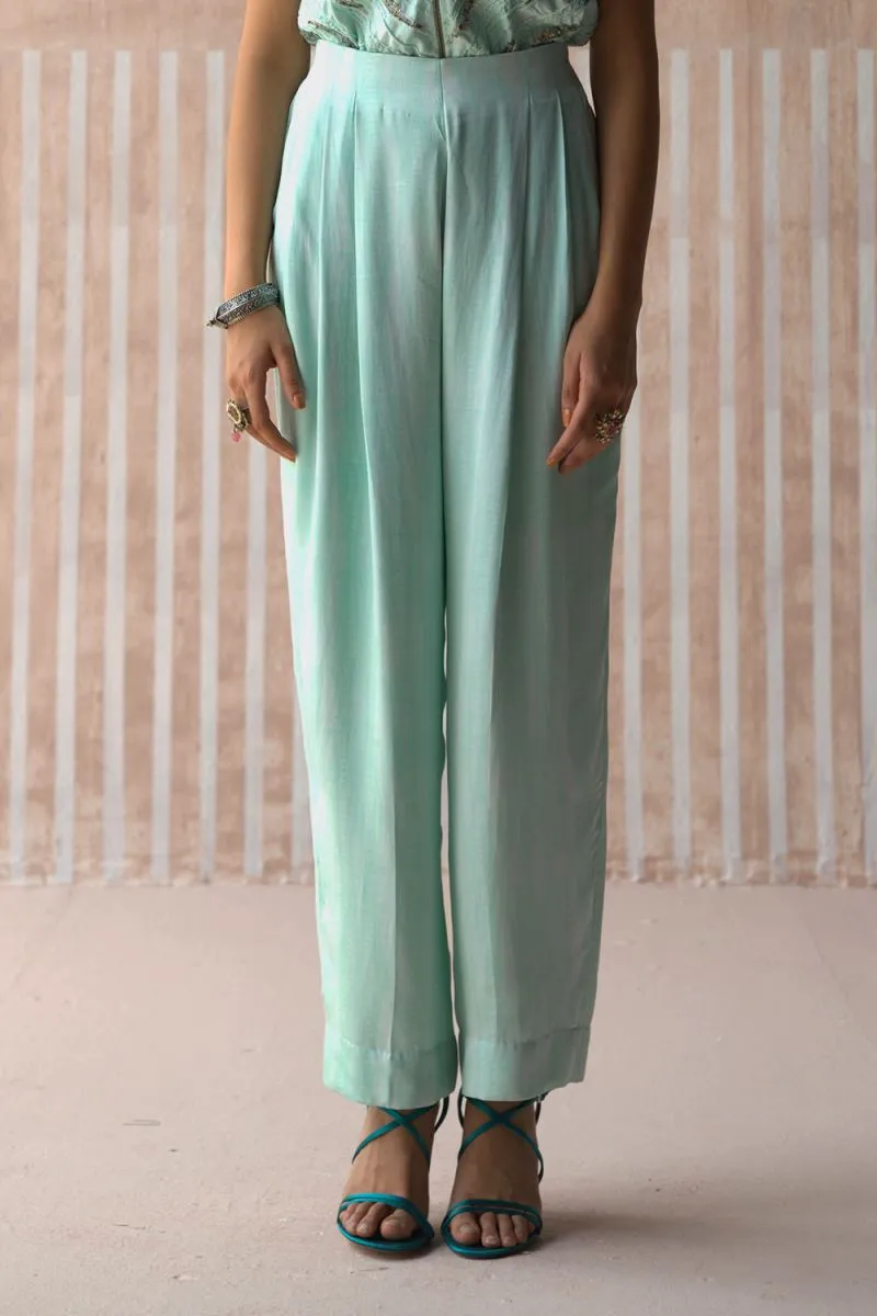 Bindu blue light pleated pants