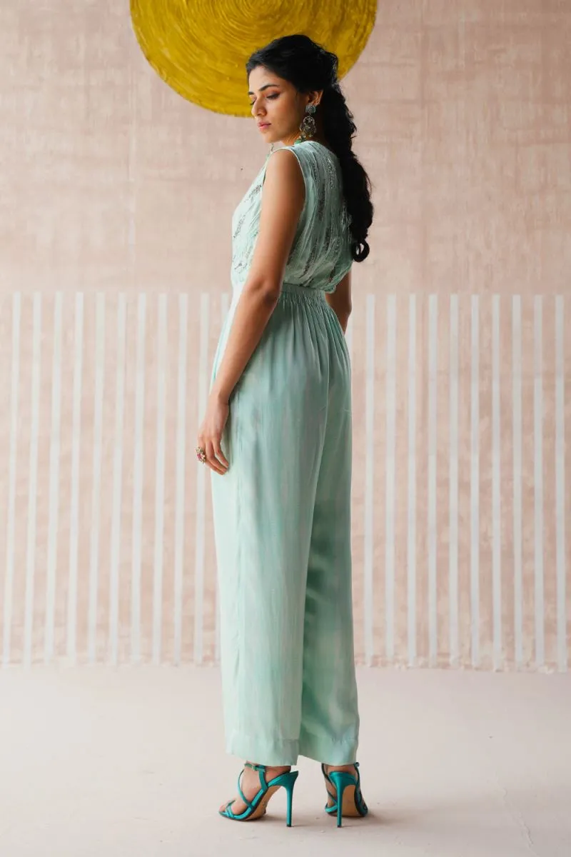 Bindu blue light pleated pants