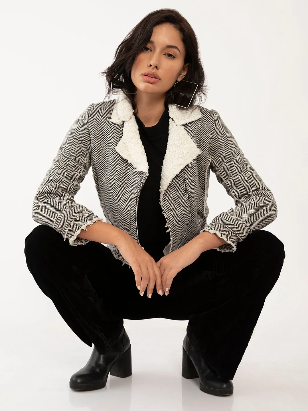 Black & White Casual Jacket
