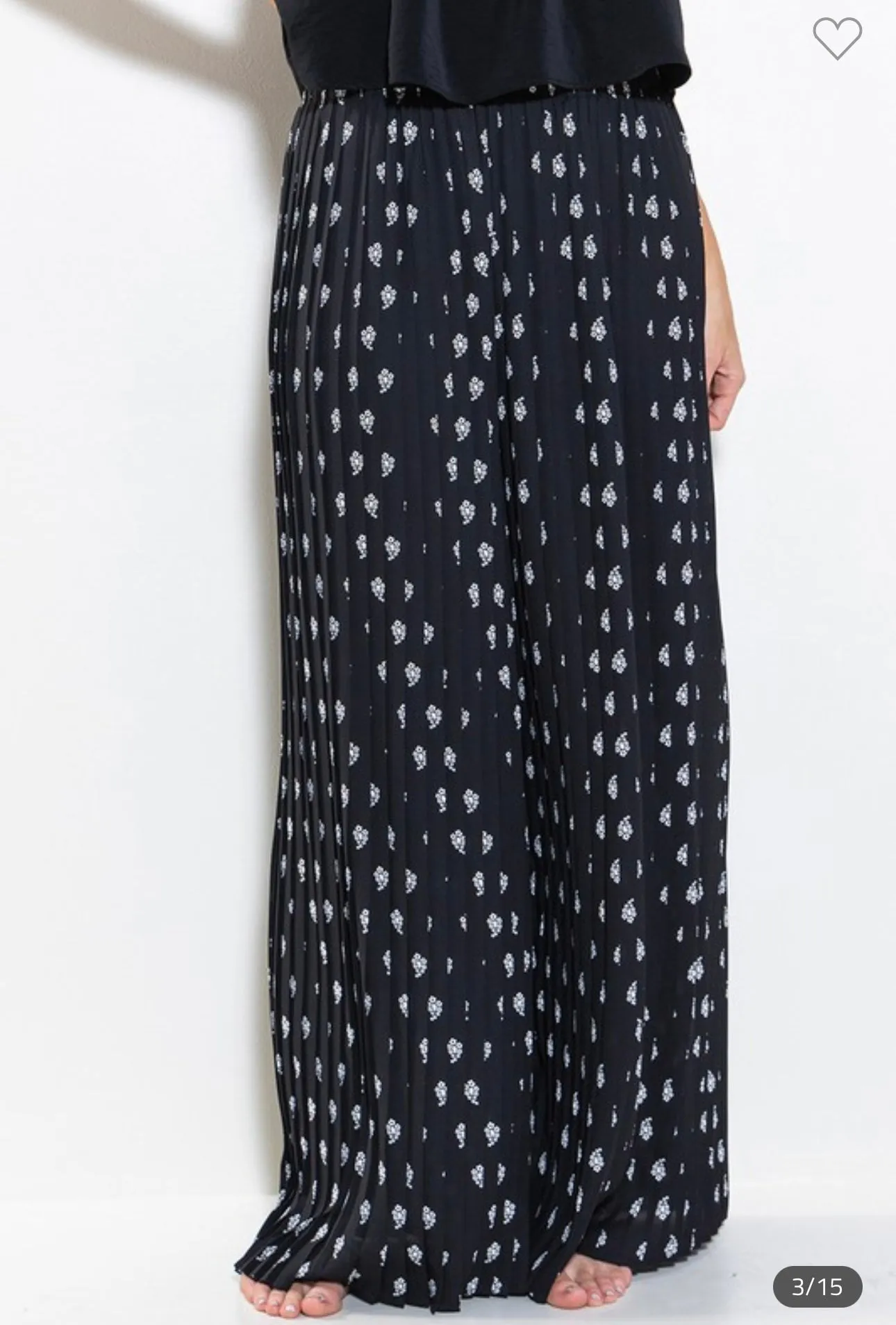 Black & White Paisley Maxi Pants