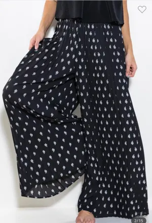 Black & White Paisley Maxi Pants