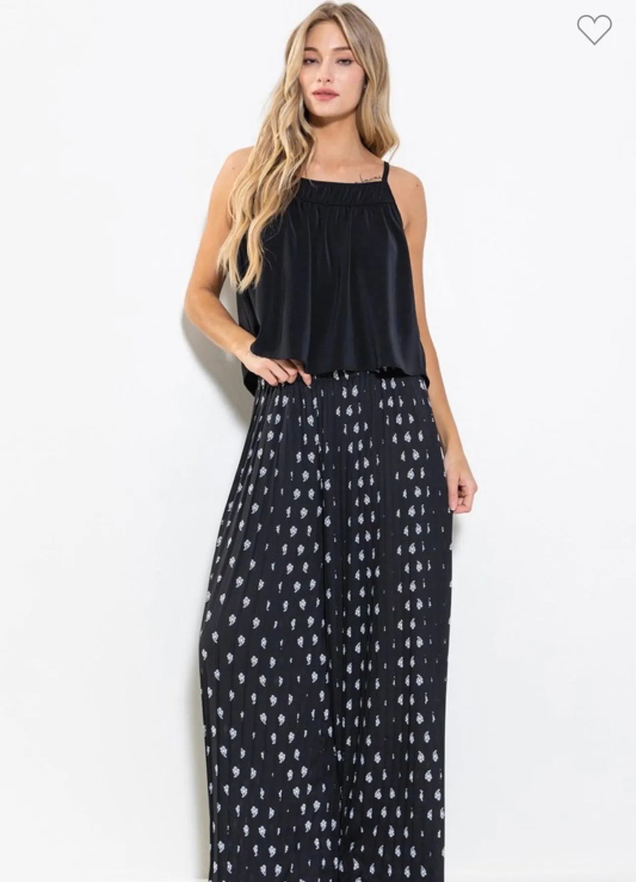 Black & White Paisley Maxi Pants