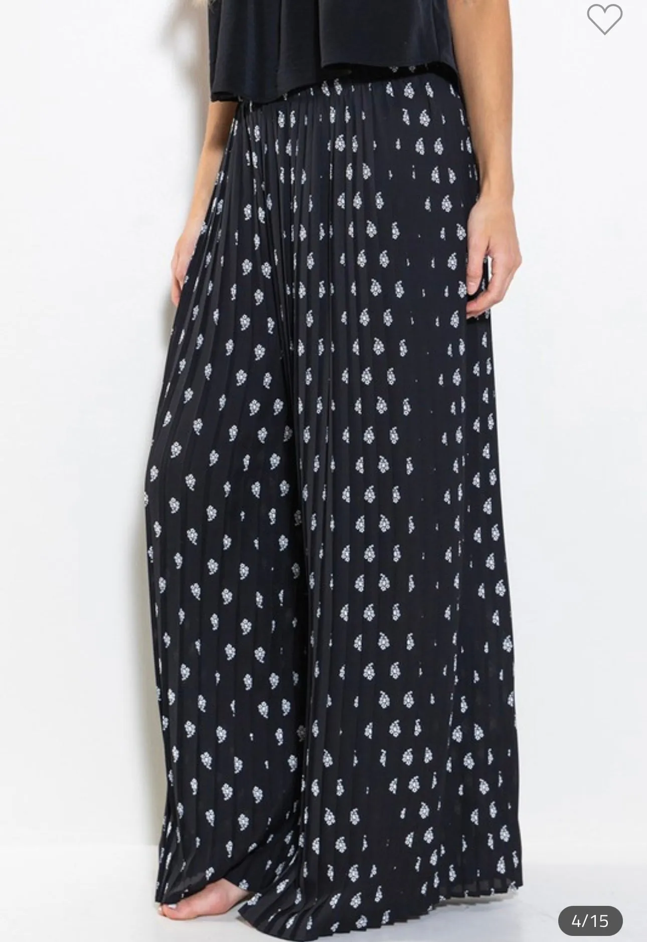 Black & White Paisley Maxi Pants