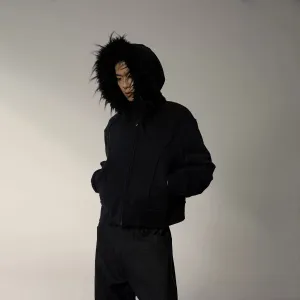 Black Faux Mink Hoodie