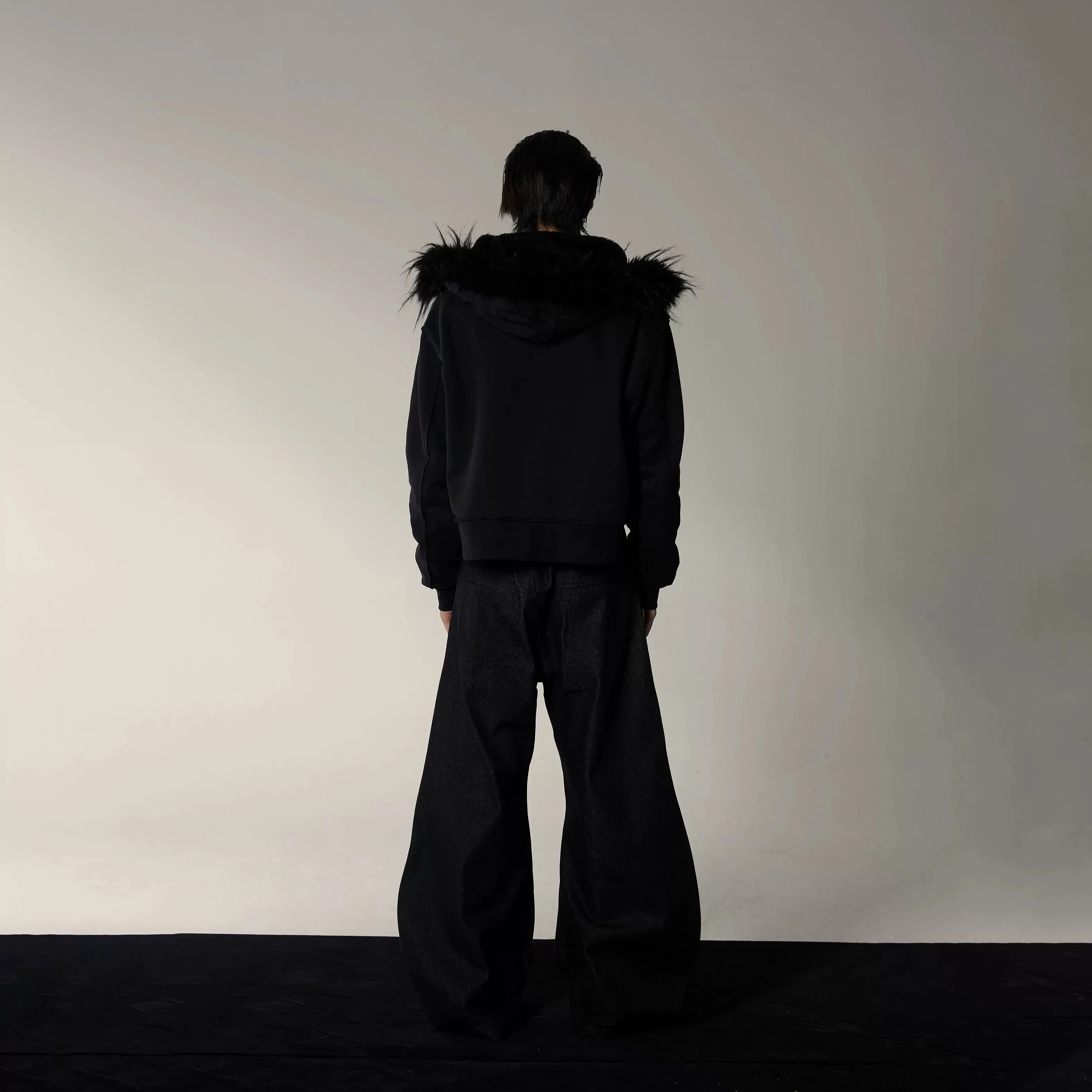 Black Faux Mink Hoodie