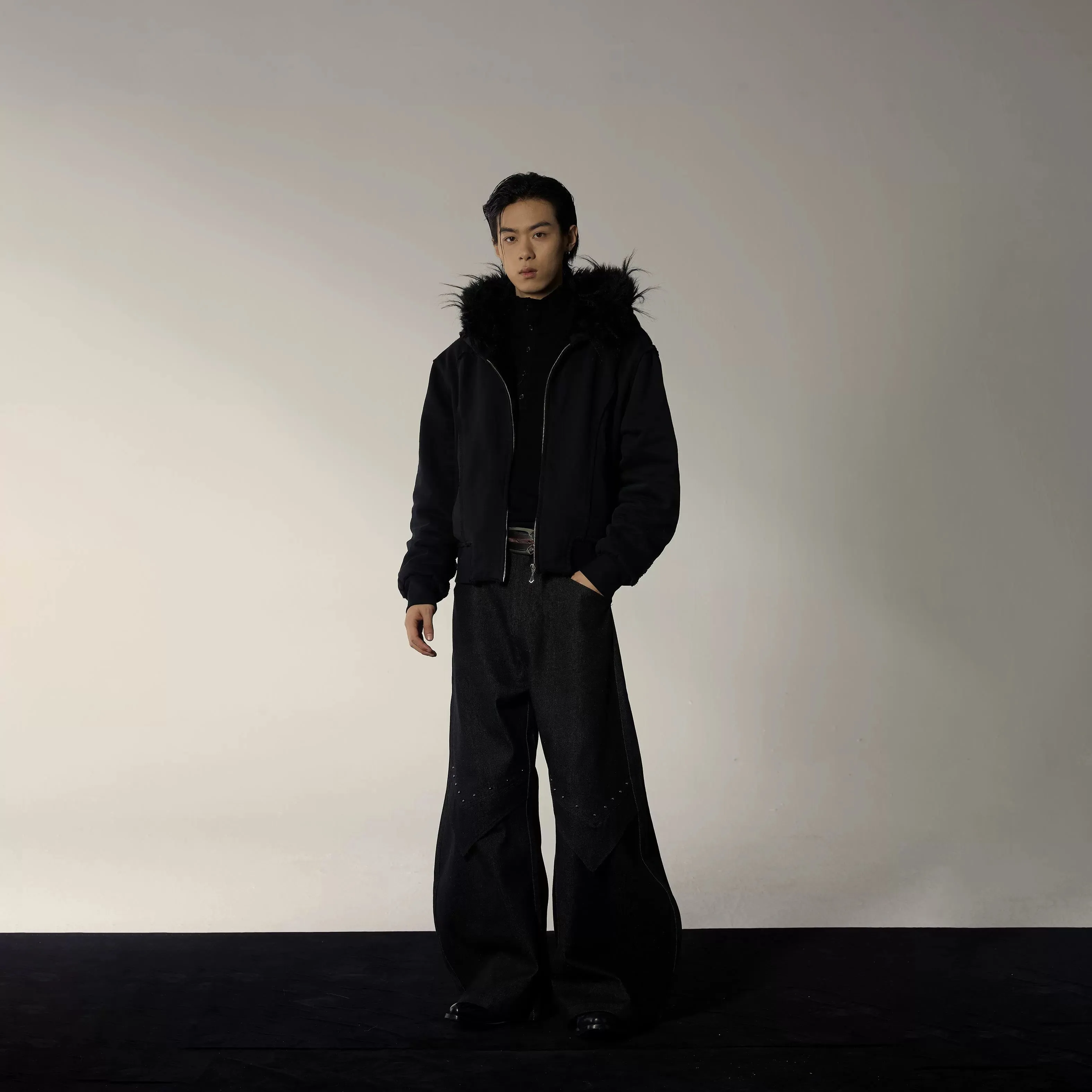 Black Faux Mink Hoodie