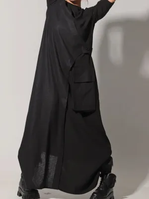 Black Linen Maxi Dress