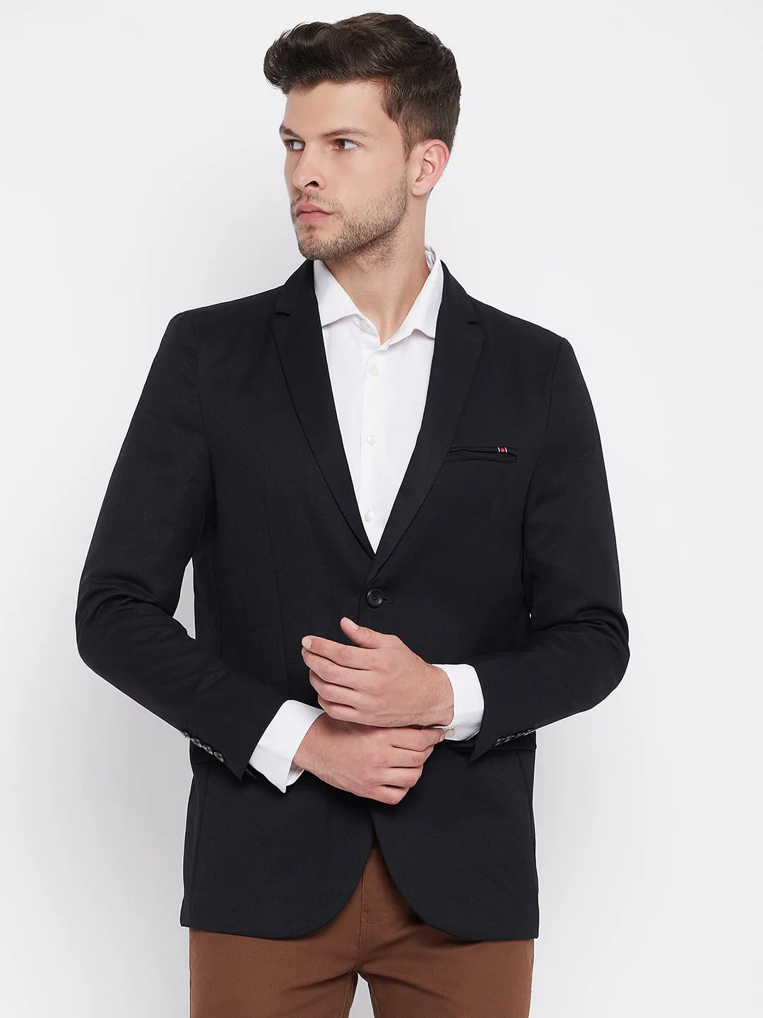 Black Notched Lapel Blazer