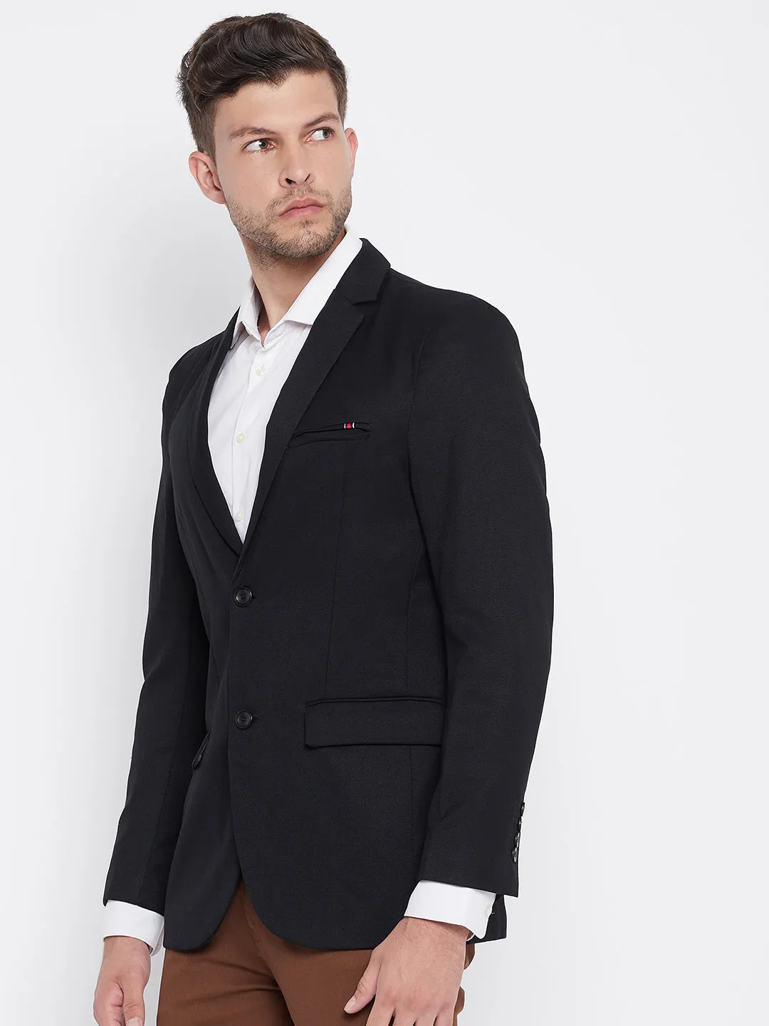 Black Notched Lapel Blazer
