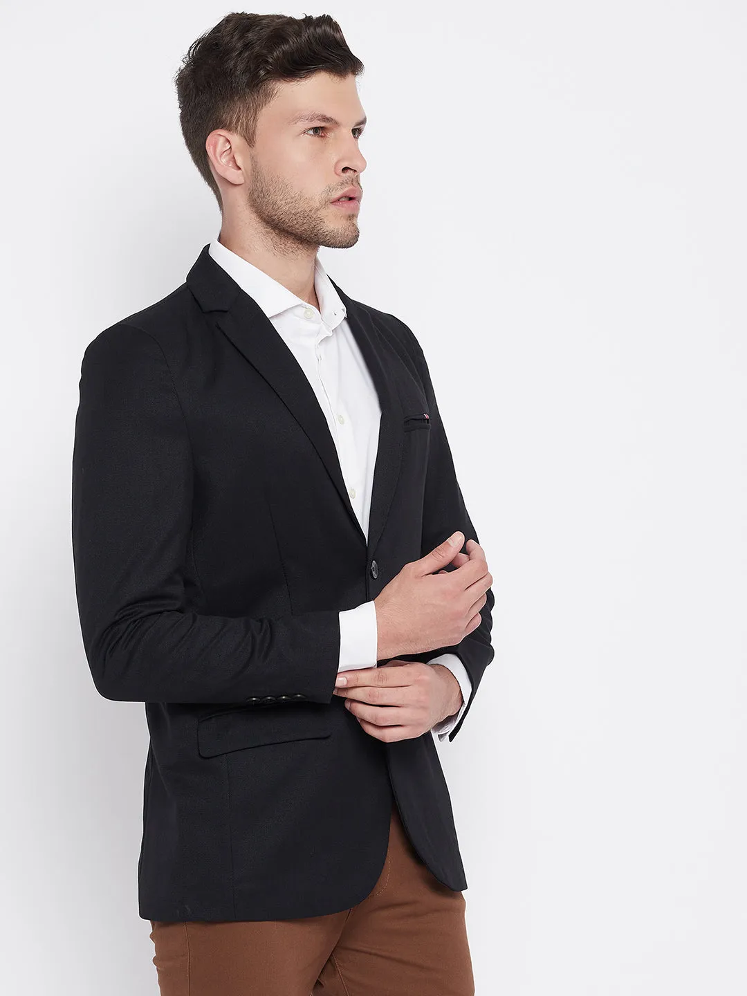 Black Notched Lapel Blazer