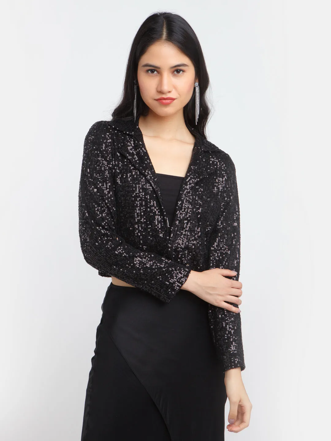 Black Solid Blazer