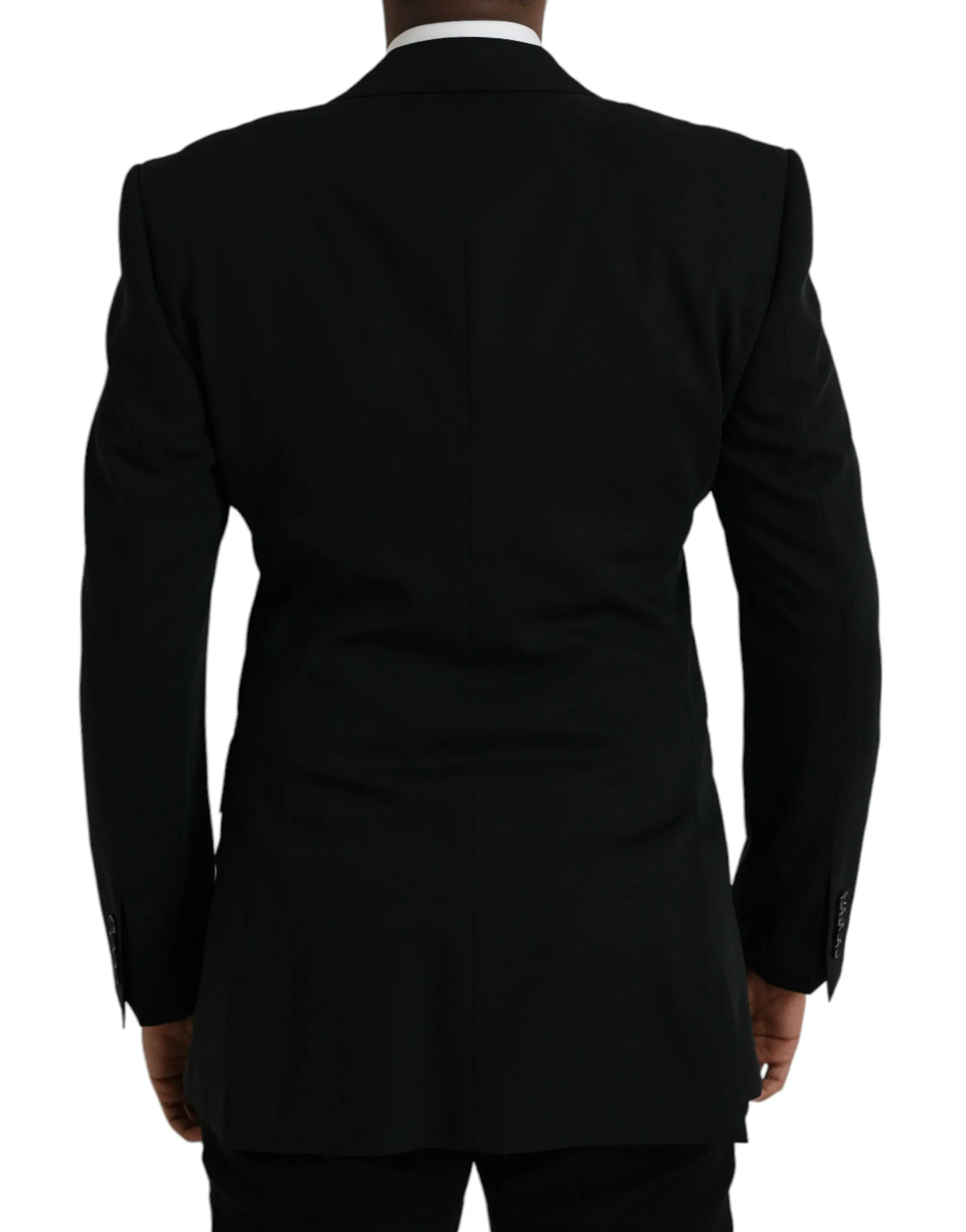 Black Wool Peak Single Breasted Coat Blazer
