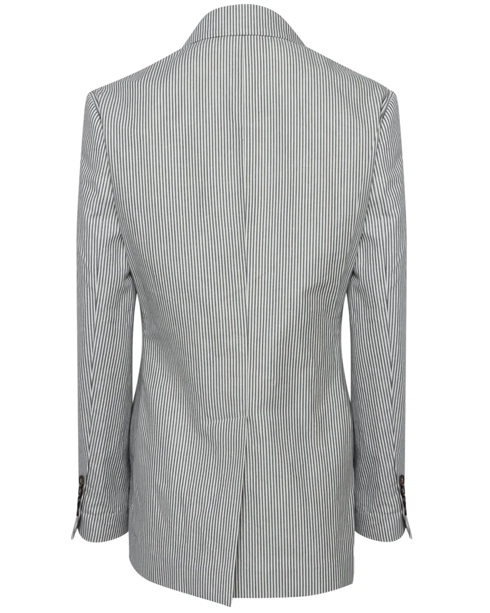 Blue and White Pinstripe Double Breasted Blazer