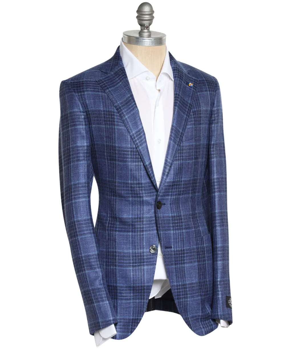 Blue Wool Blend Plaid Sportcoat