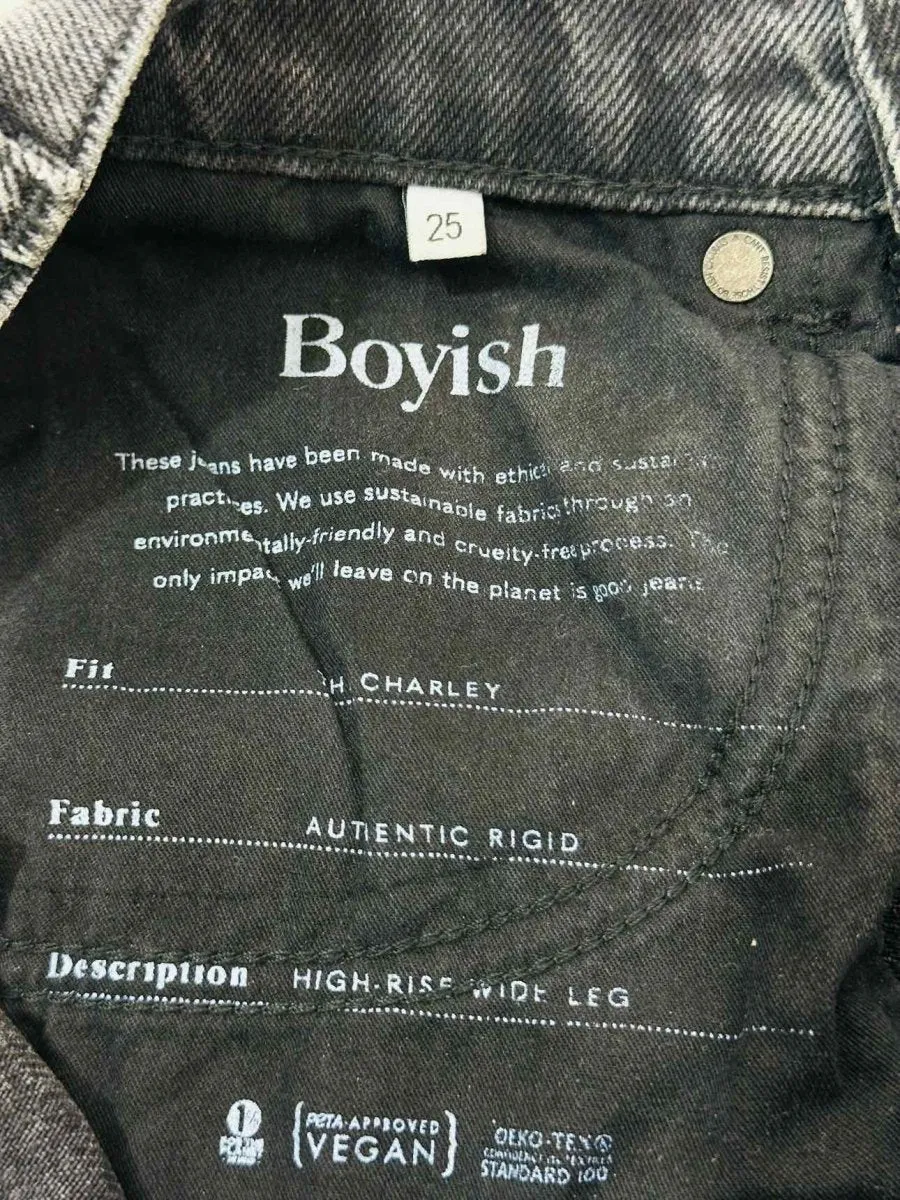 BOYISH High Rise Black Jeans 25