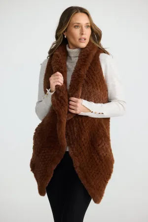 Brave & True Haywood Faux Fur Vest- Chestnut