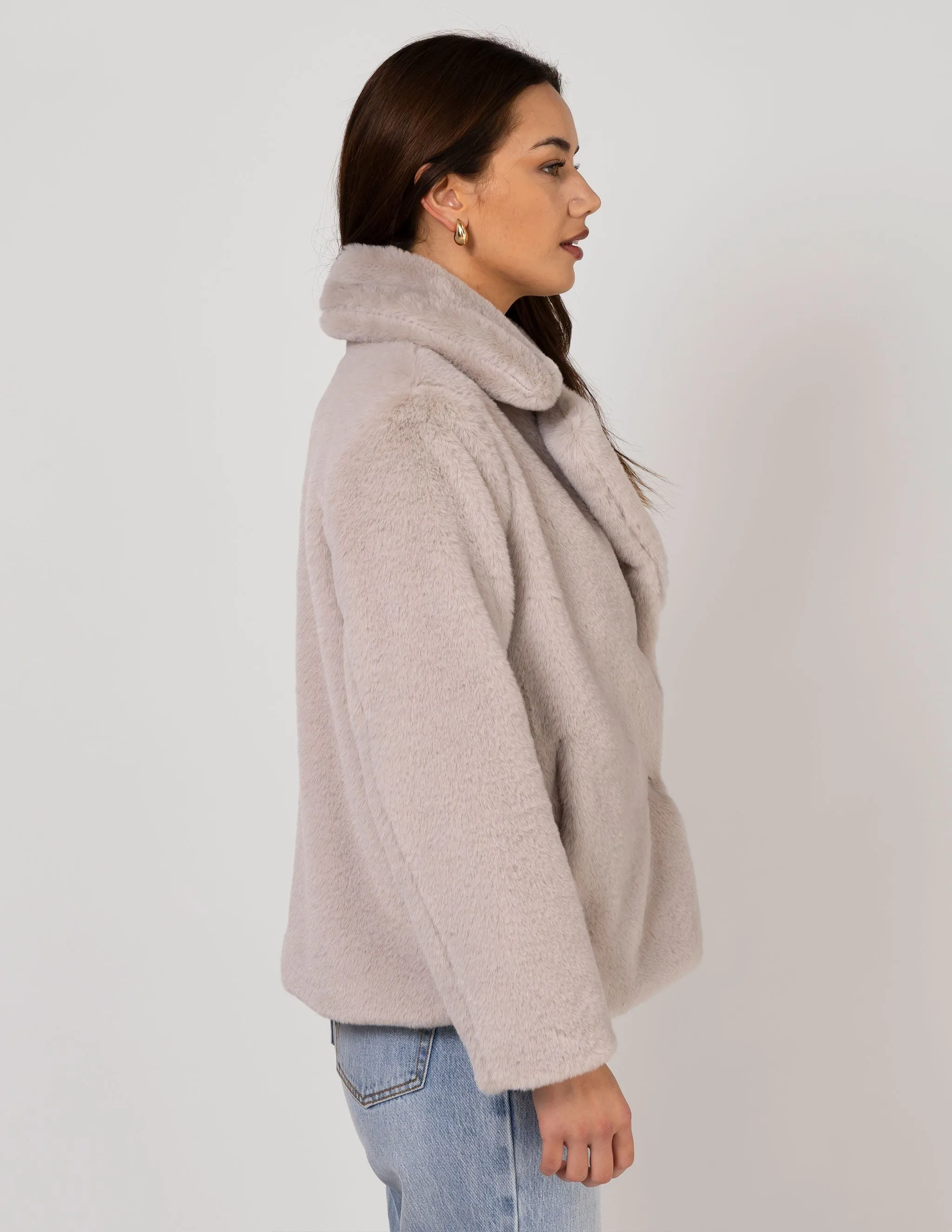 Britta Fur Jacket - Oyster
