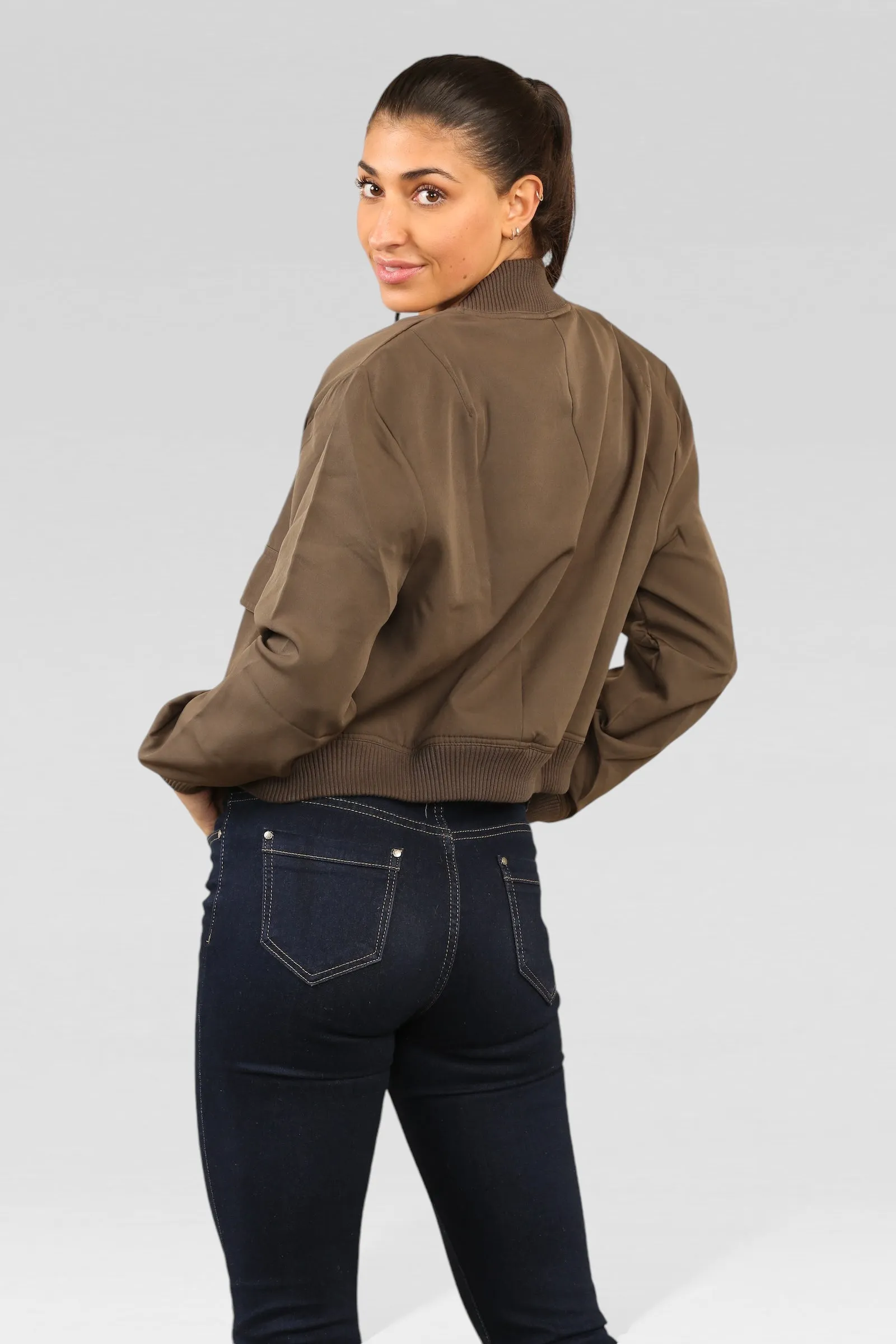 Brown Cropped Jacket