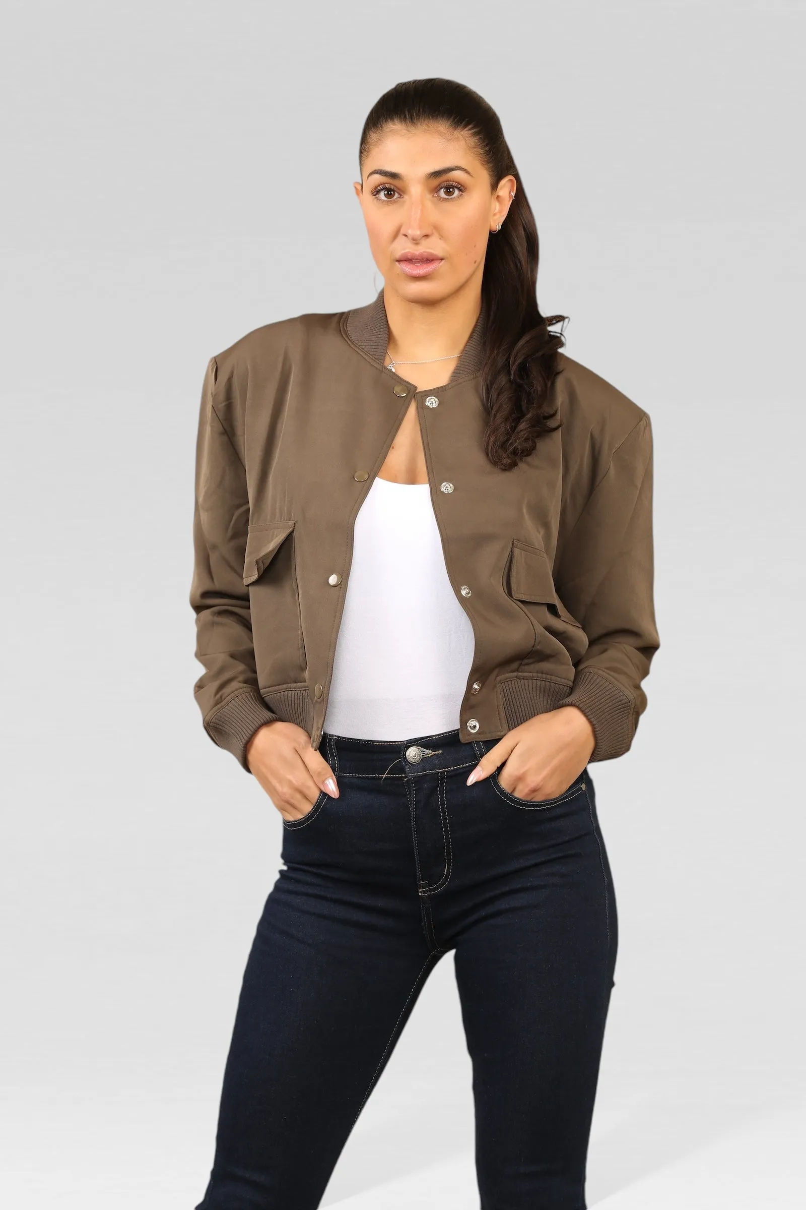 Brown Cropped Jacket