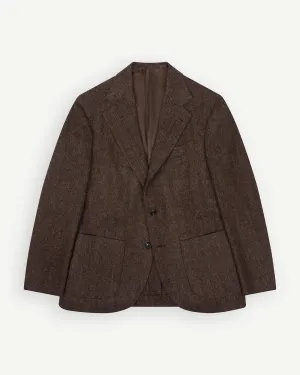 Brown Herringbone Tweed Sport Coat