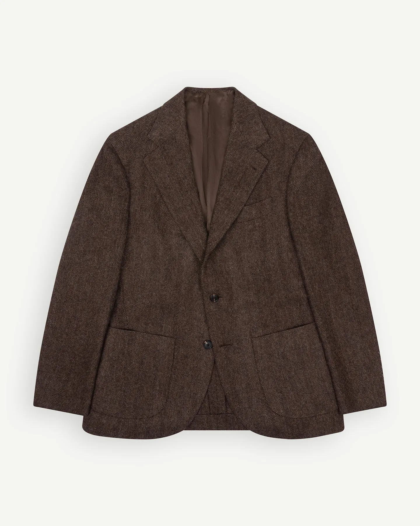 Brown Herringbone Tweed Sport Coat