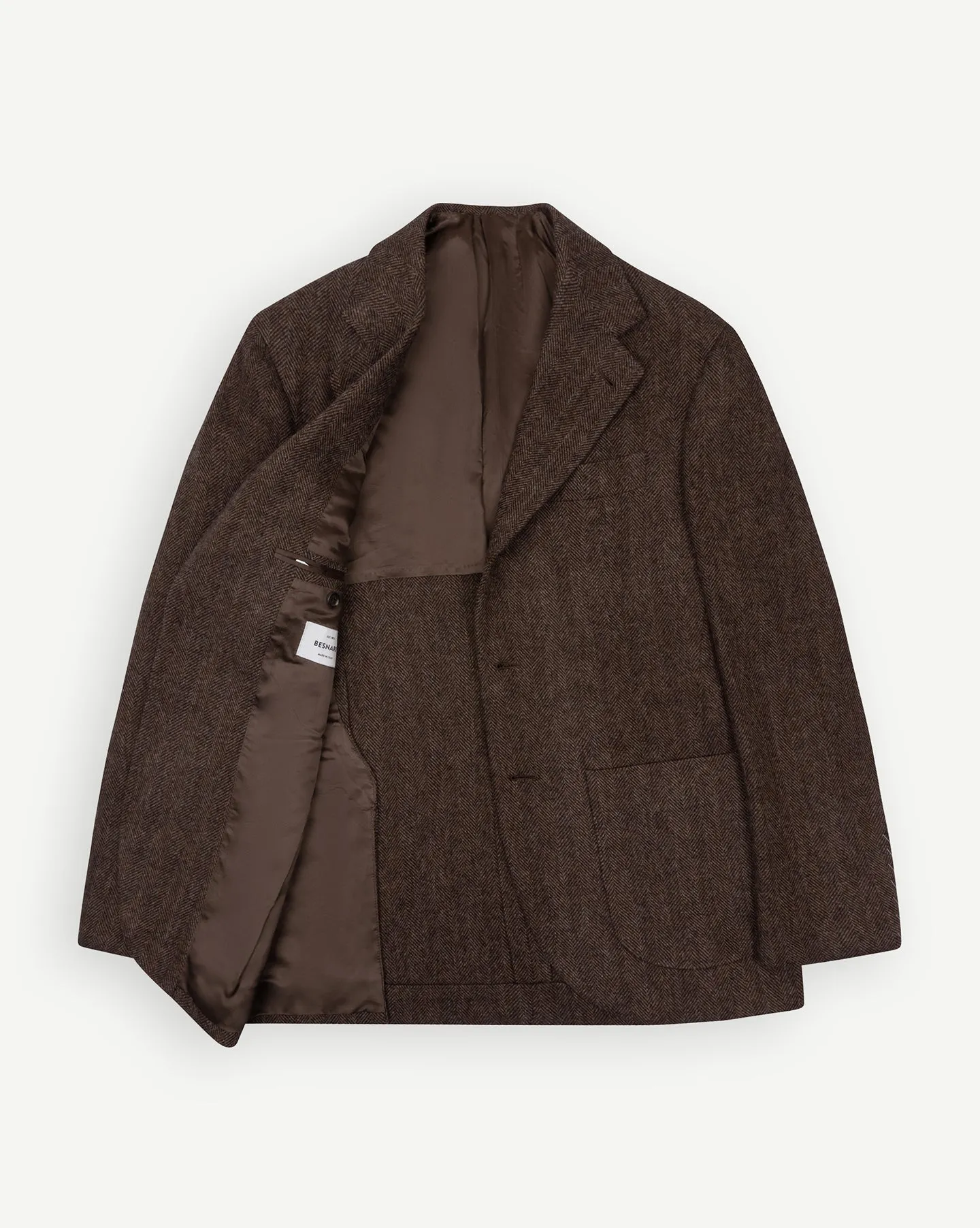 Brown Herringbone Tweed Sport Coat