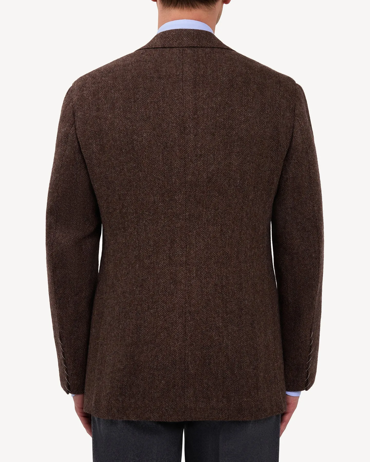 Brown Herringbone Tweed Sport Coat