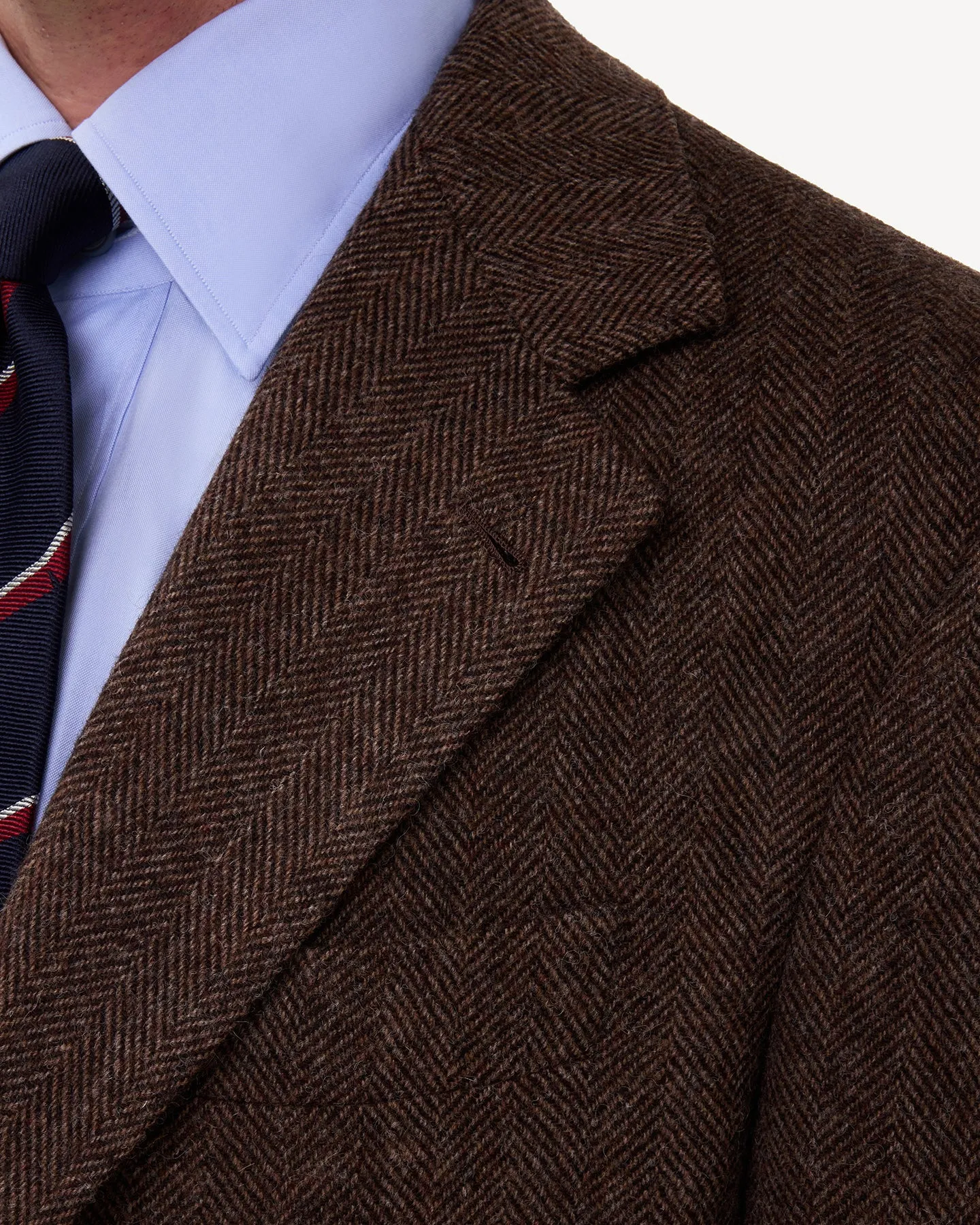 Brown Herringbone Tweed Sport Coat