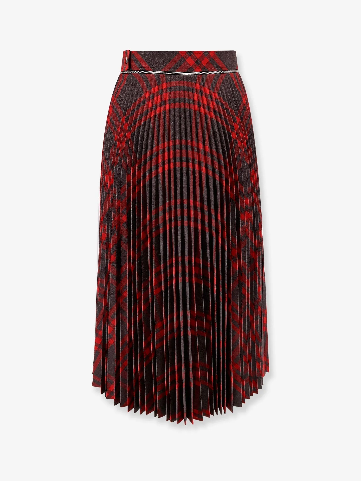 Burberry Pleated Wool Blend Skirt