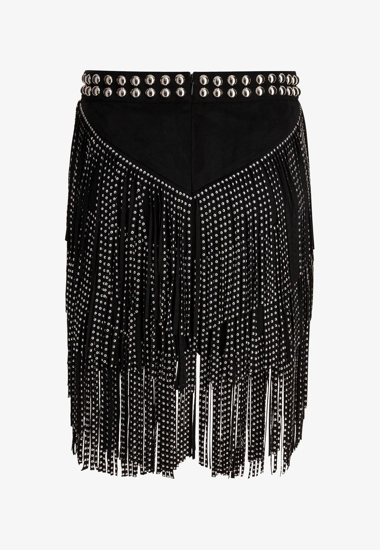 Carmelia Studded Fringed Mini Skirt