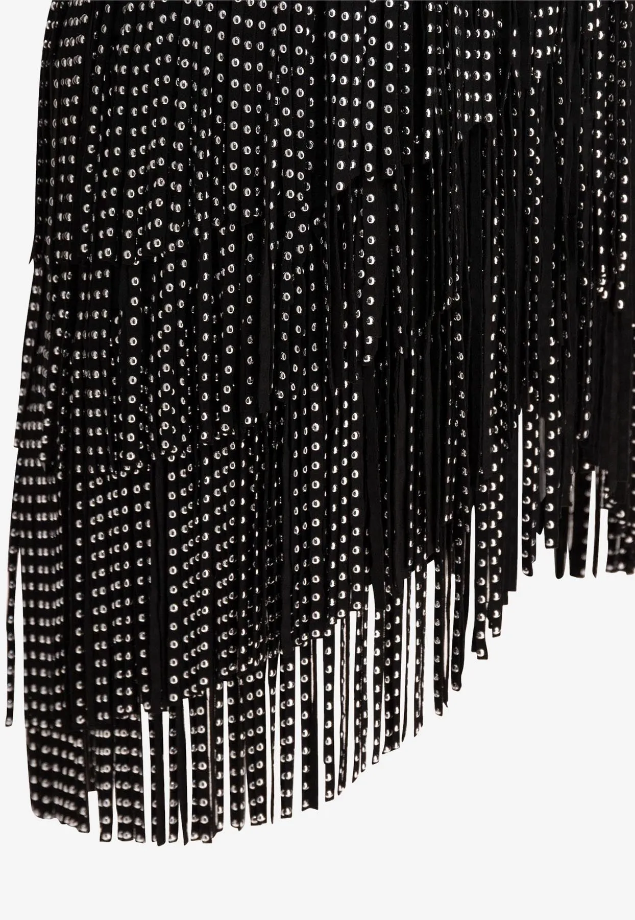 Carmelia Studded Fringed Mini Skirt