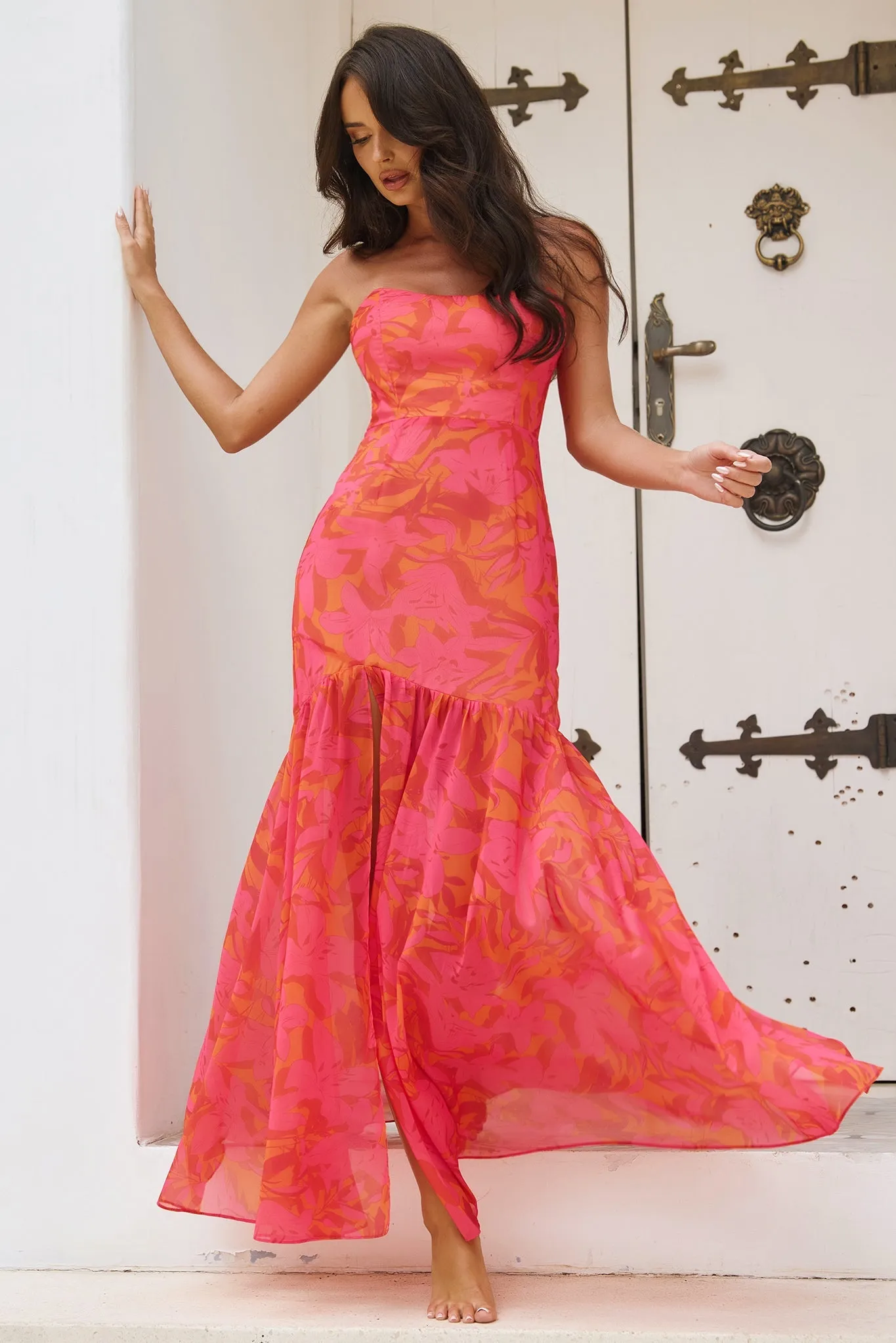 Carnival Colors Maxi Dress - Red