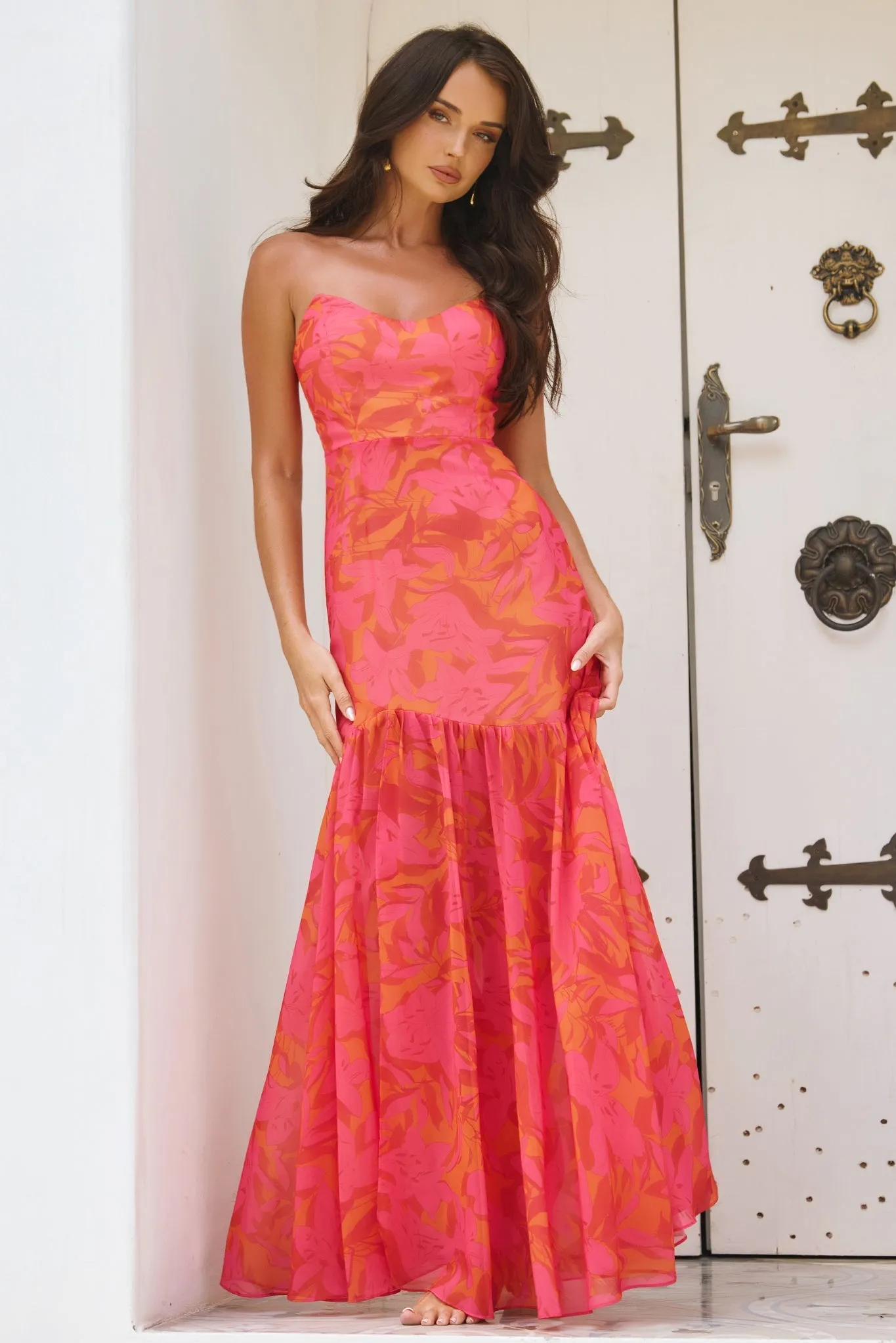 Carnival Colors Maxi Dress - Red