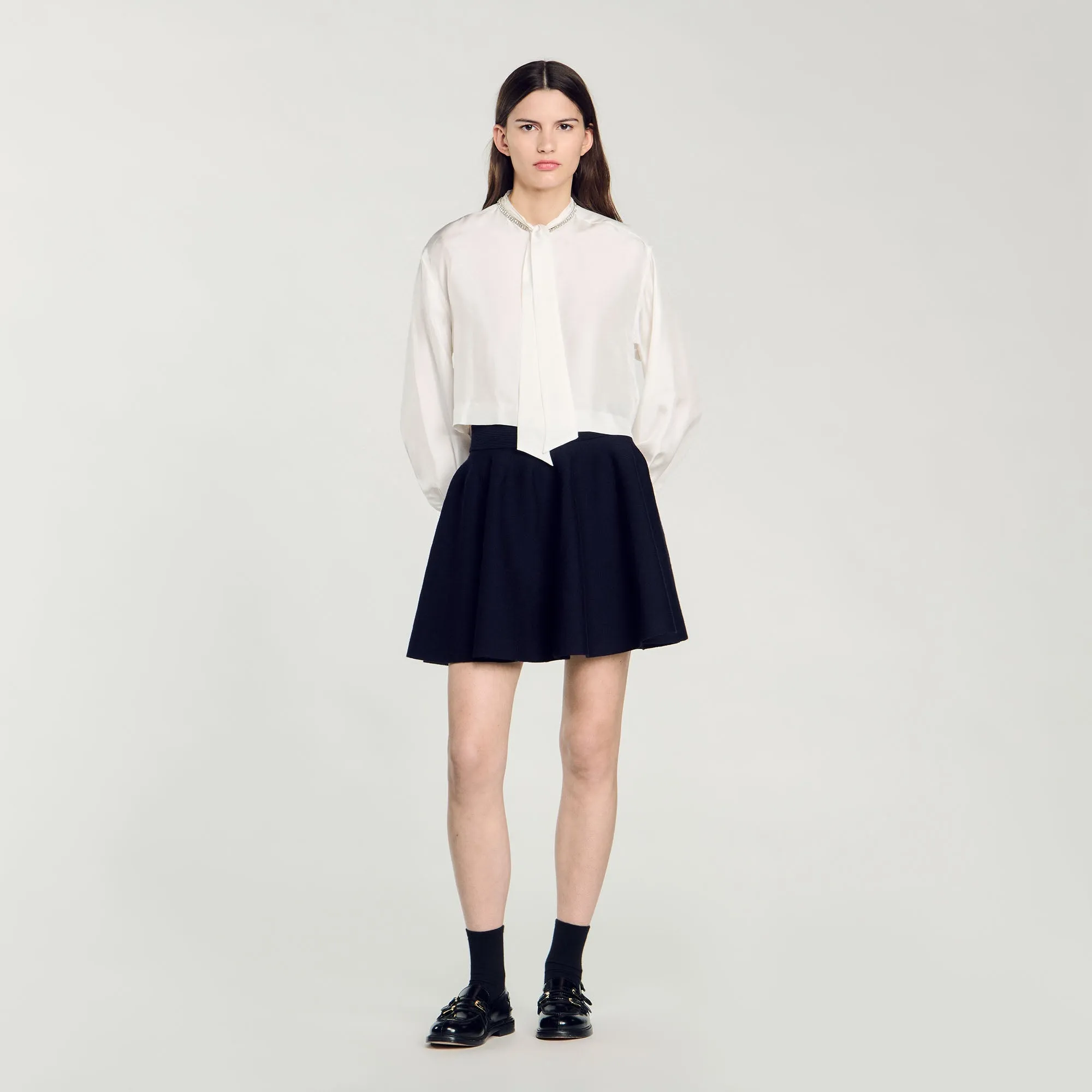 Catherine Pleated Skirt Navy Blue