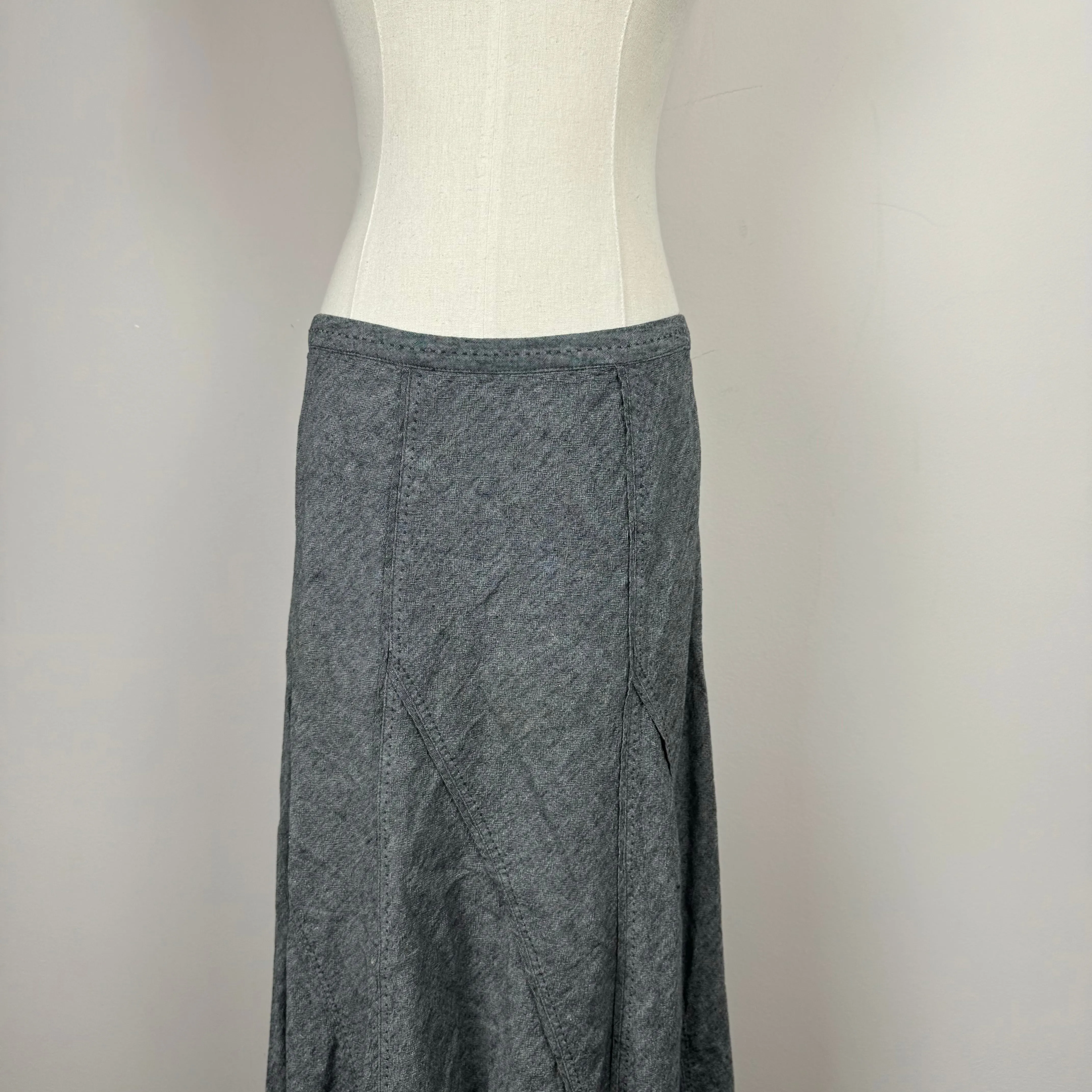 Charcoal Grey Relaxed Pleated Maxi Skirt