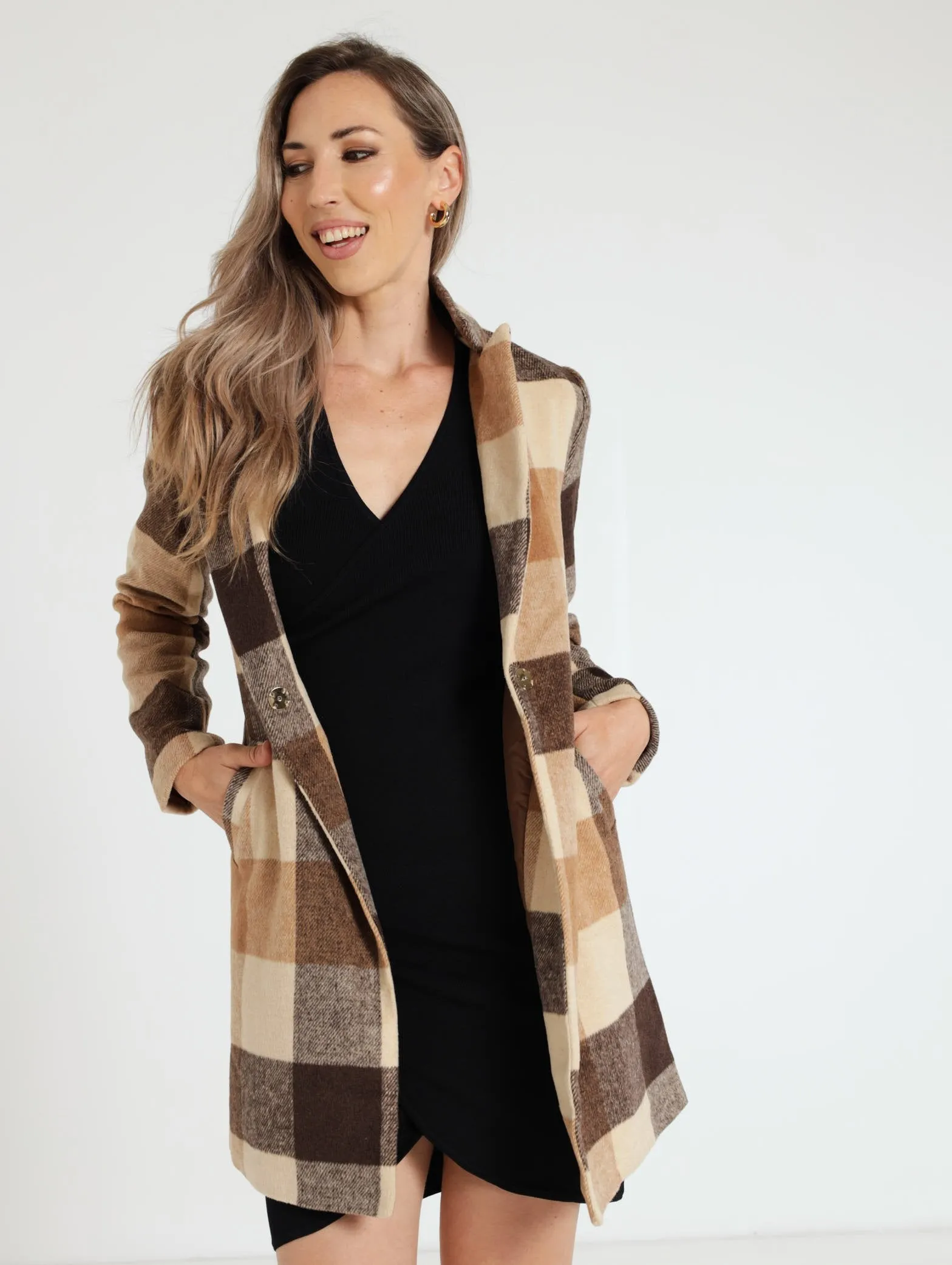Charlotte Single Breasted Coat - Camel