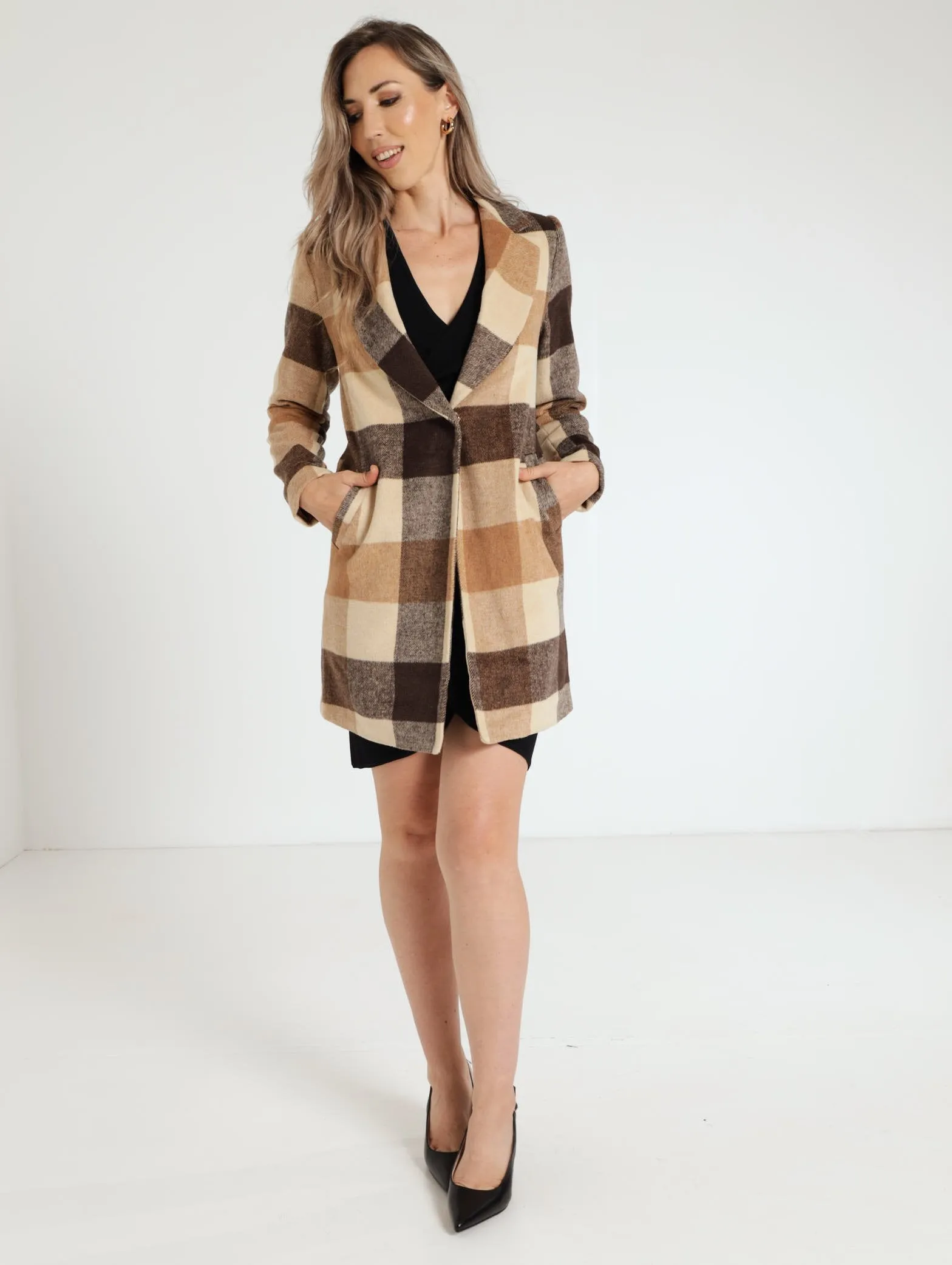 Charlotte Single Breasted Coat - Camel