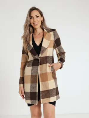 Charlotte Single Breasted Coat - Camel